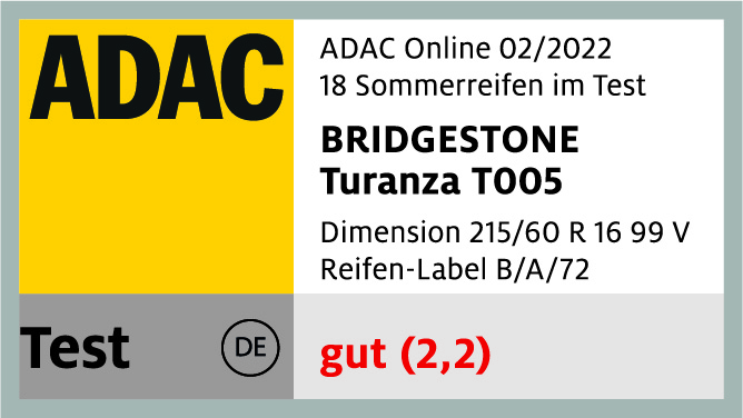 Bridgestone ADAC test Turanza T005